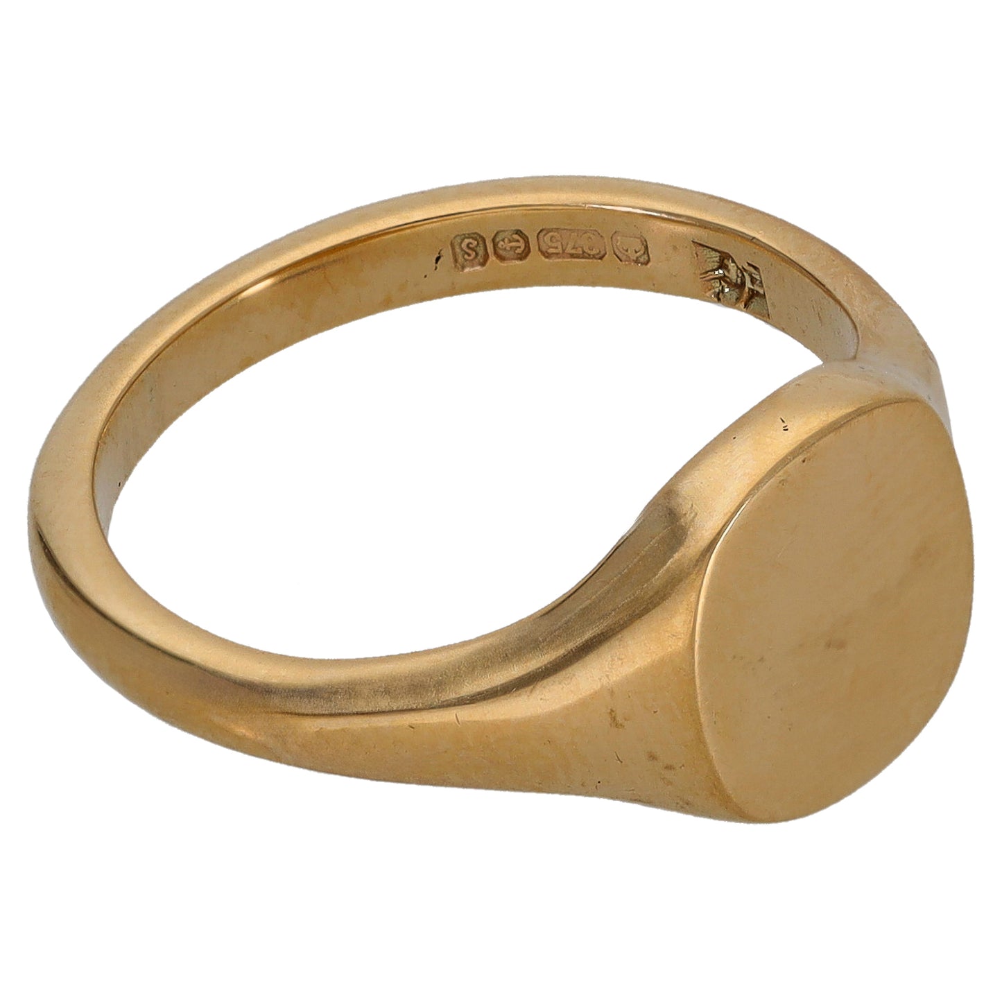 9ct Gold Plain Signet Ring Size M