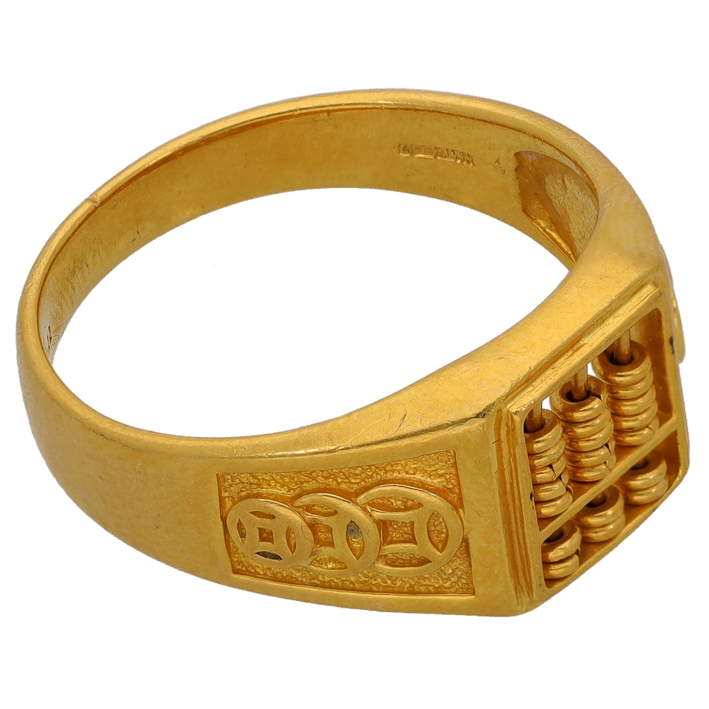 22ct Gold Patterned Signet Ring Size T