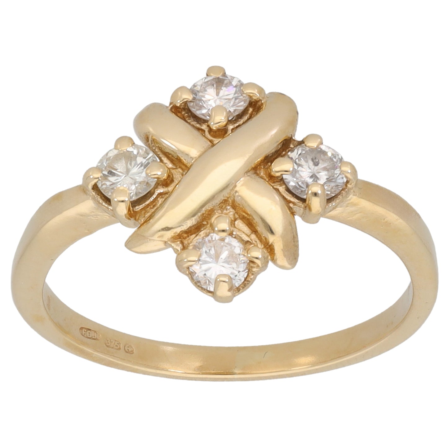 9ct Gold 0.28ct Diamond Alternative Ring Size M