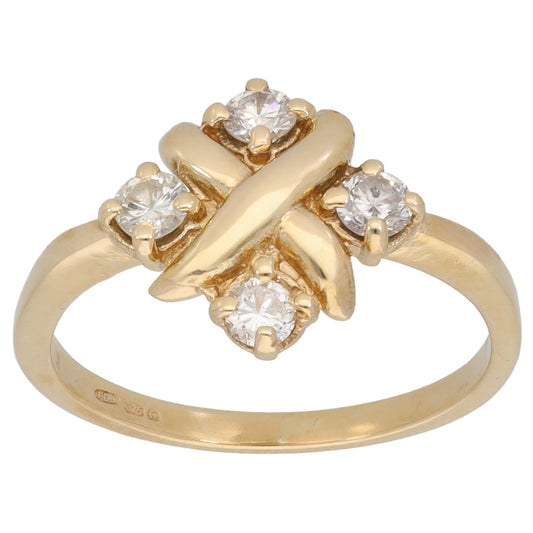 9ct Gold 0.28ct Diamond Alternative Ring Size M
