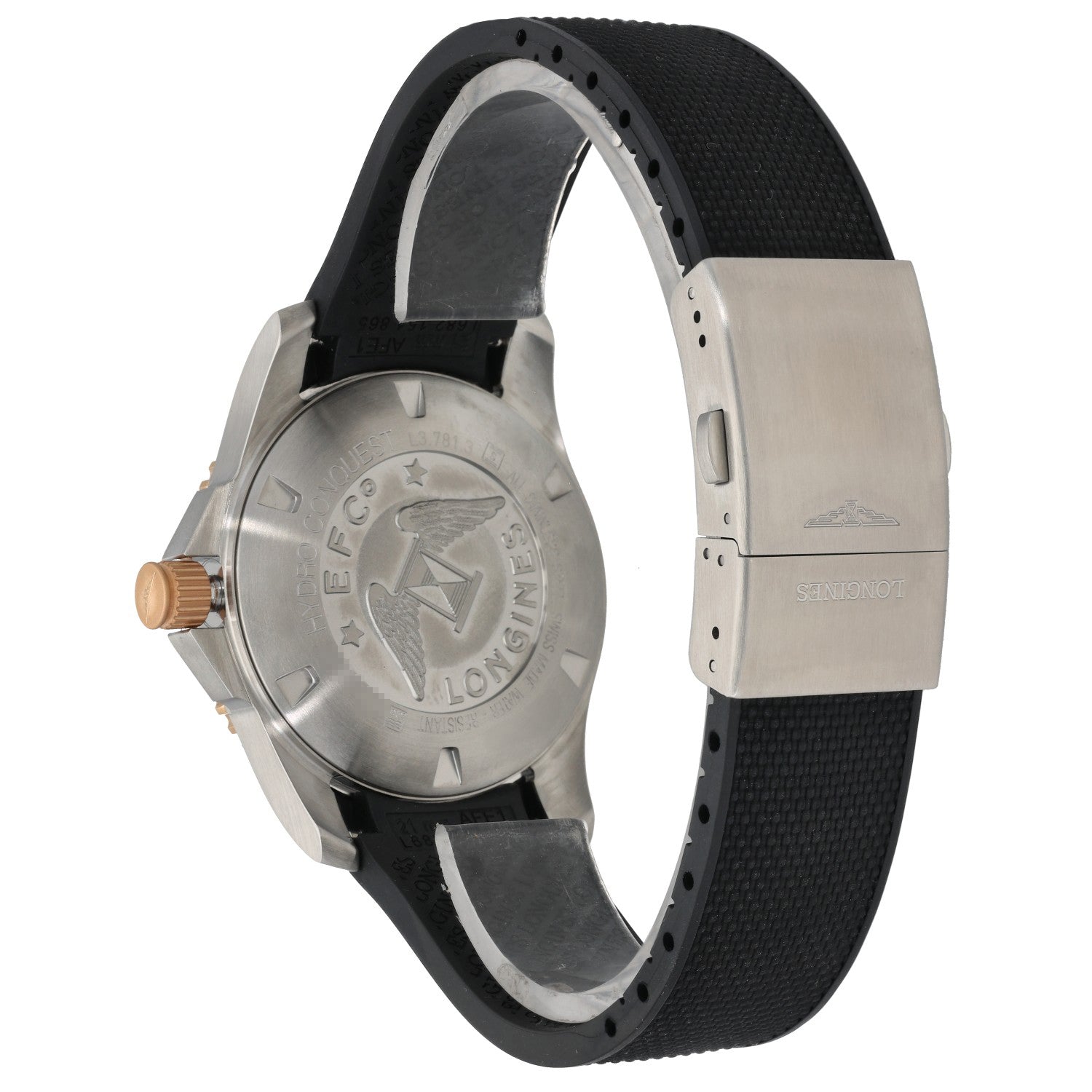 Longines Hydro Conquest L3.781.3 , Stainless Steel and gold, rubber strap