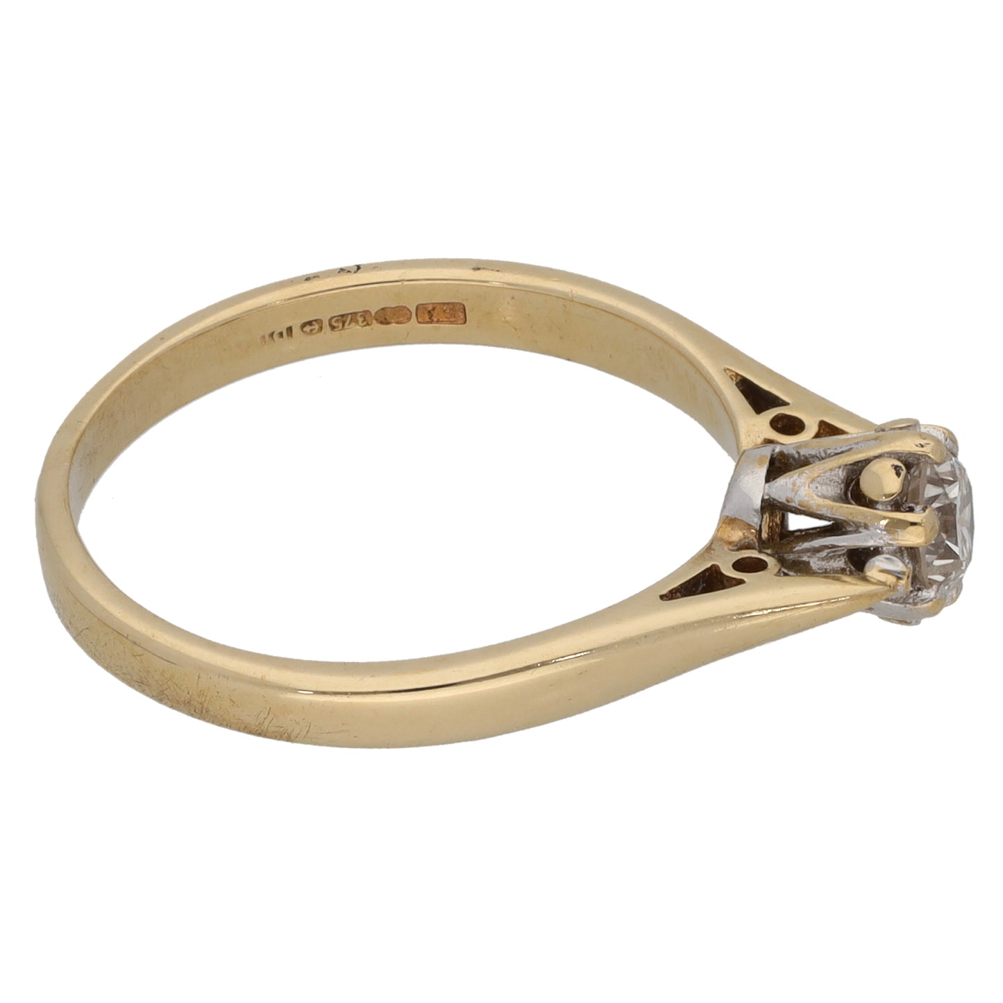 9ct Gold 0.25ct Diamond Solitaire Ring Size O