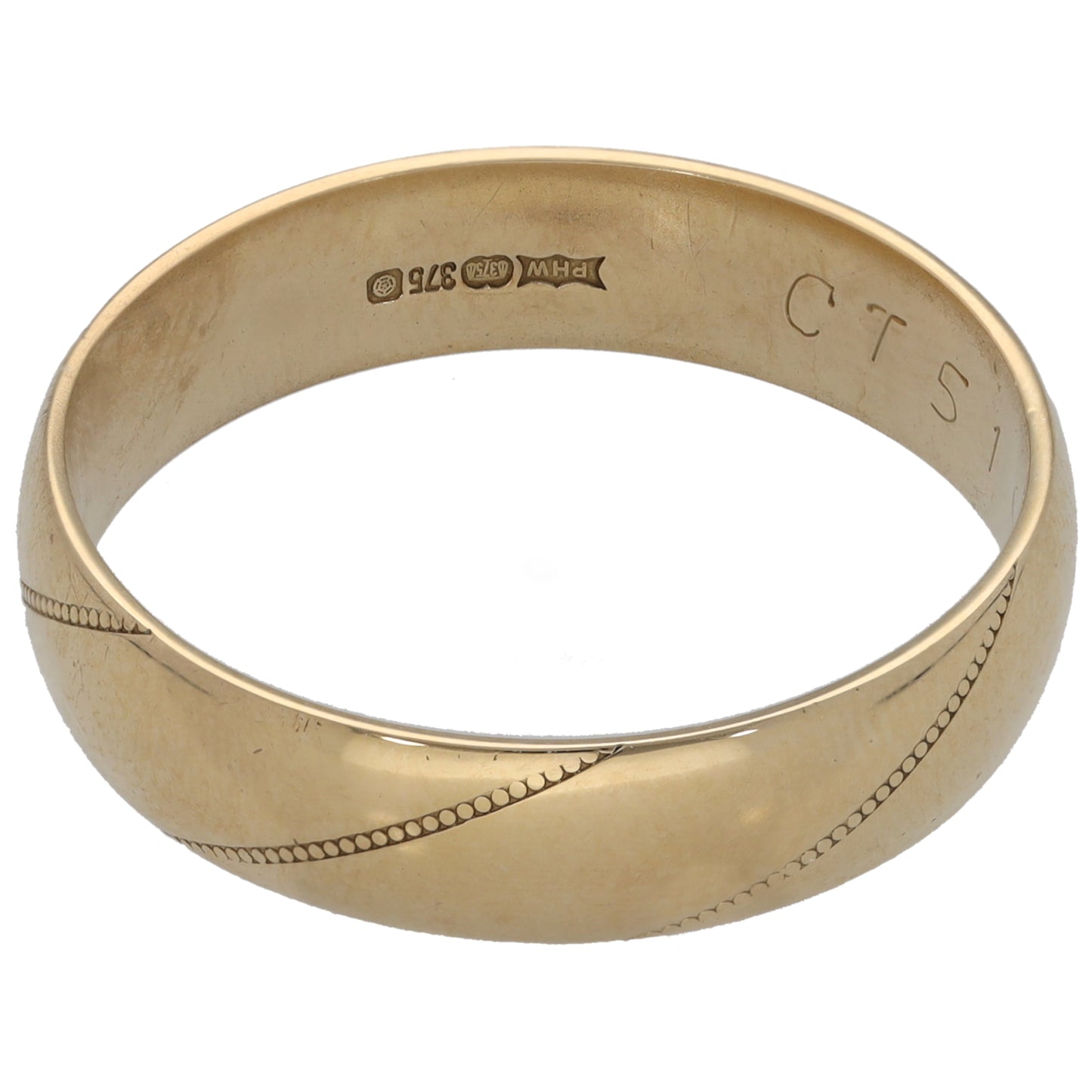 9ct Gold Plain Wedding Ring Size X