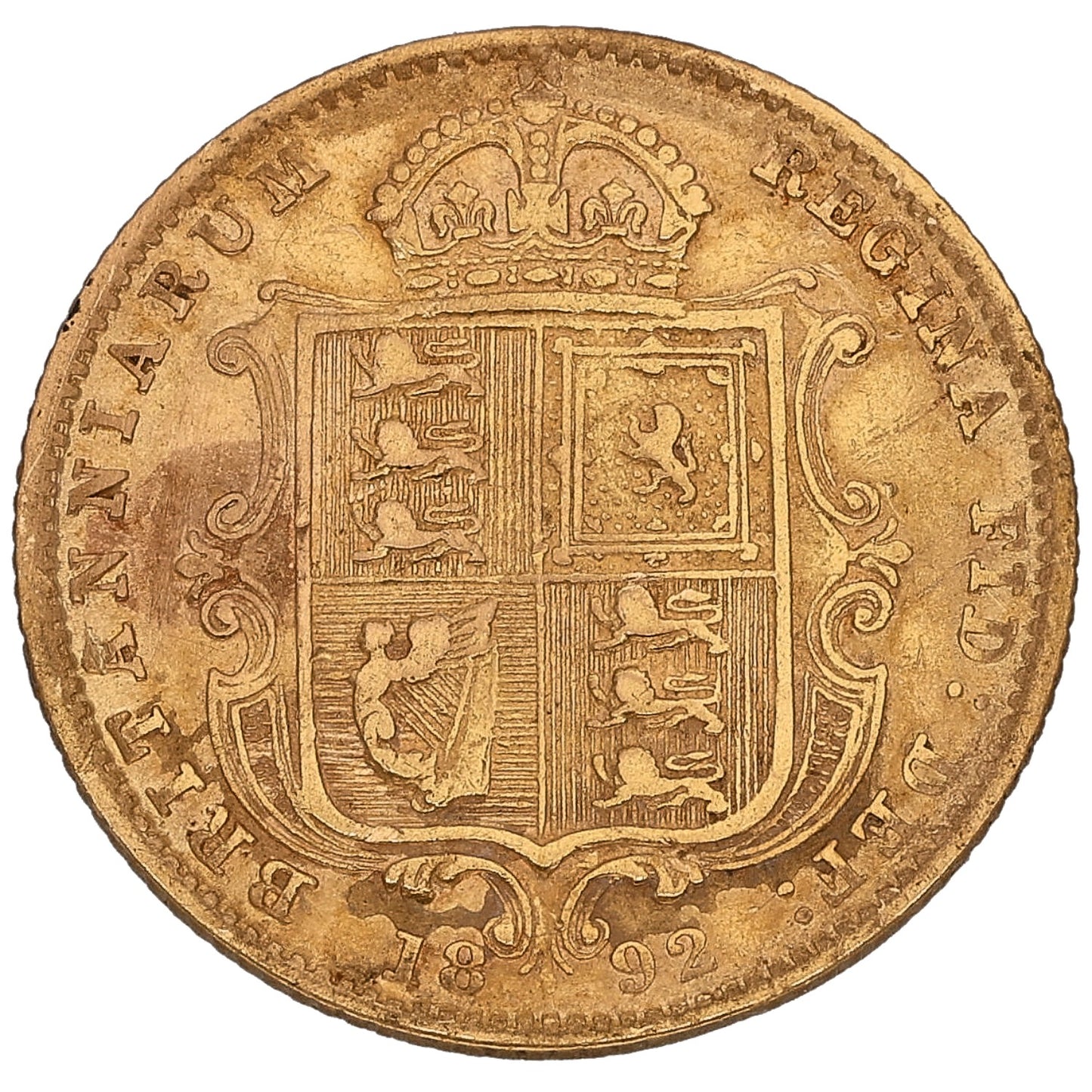 22ct Gold Queen Victoria Half Sovereign Coin 1892