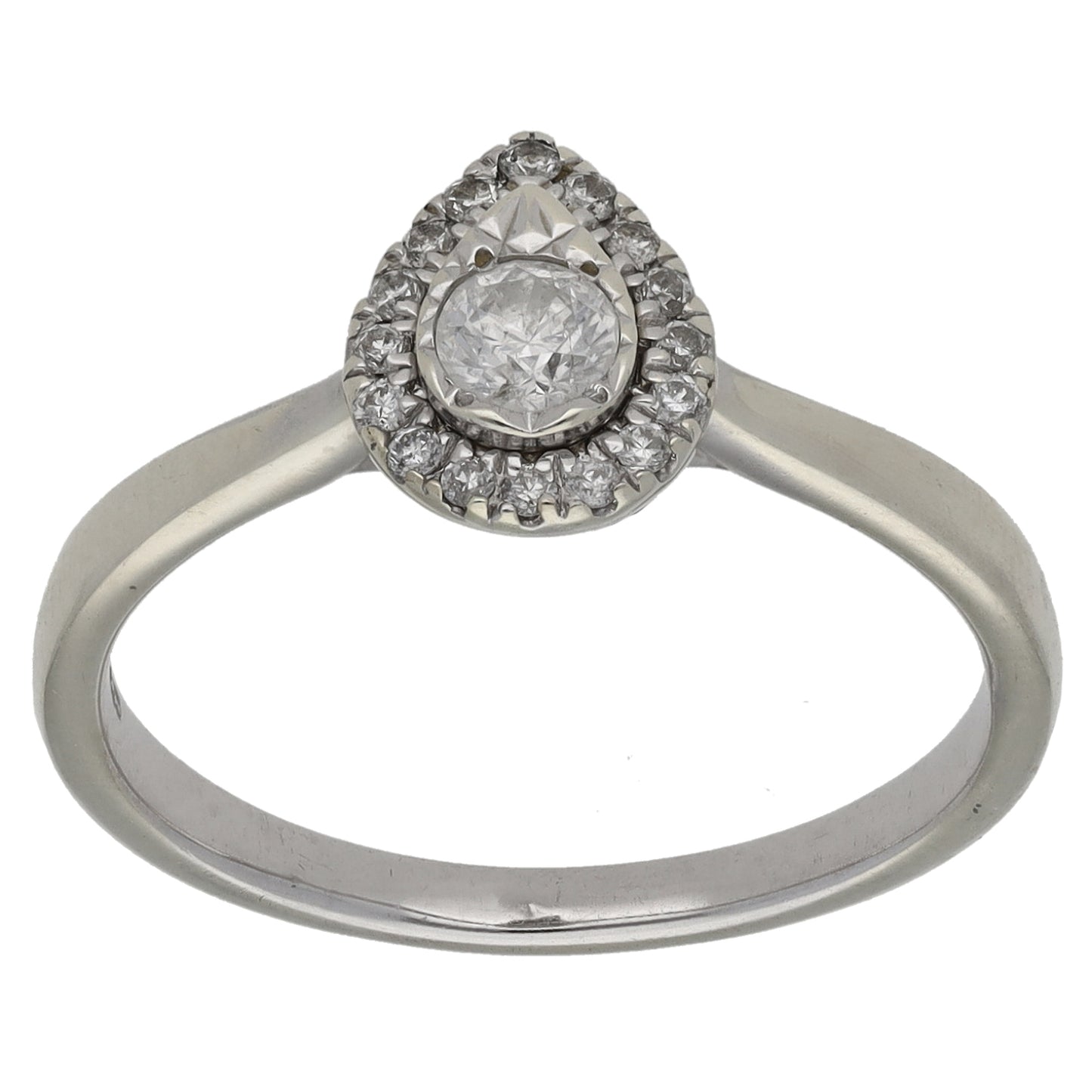 9ct White Gold 0.25ct Diamond Cluster Ring Size N