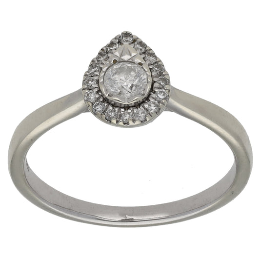 9ct White Gold 0.25ct Diamond Cluster Ring Size N