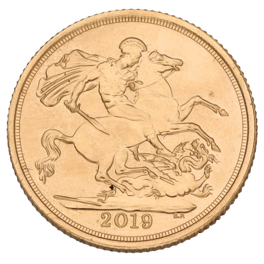 22ct Gold Queen Elizabeth II Full Sovereign Coin 2019