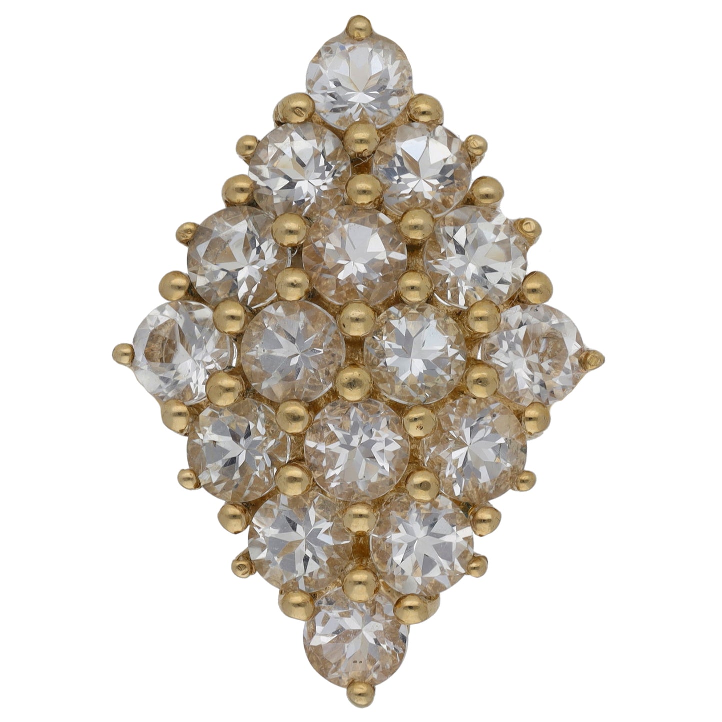 9ct Gold Cubic Zirconia Dress/Cocktail Ring Size O