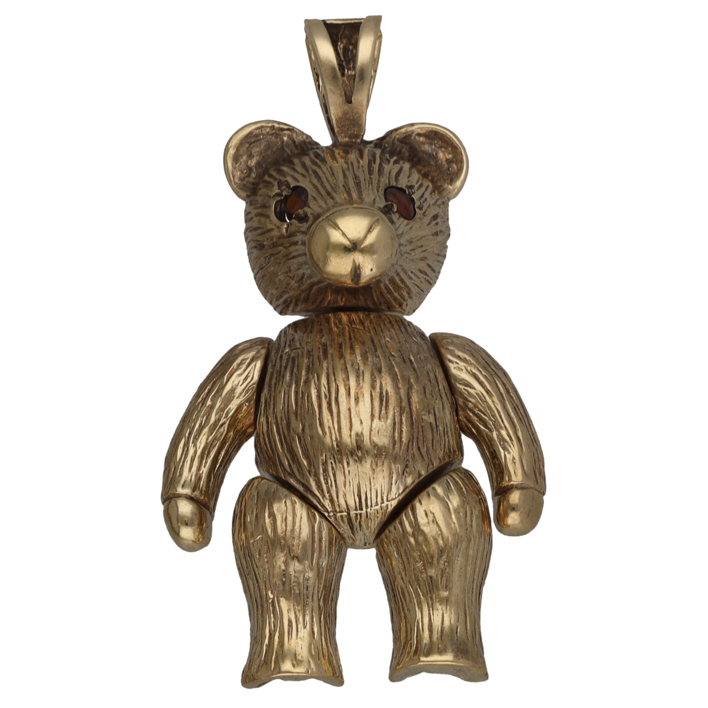 9ct Gold Garnet Teddy Bear Pendant