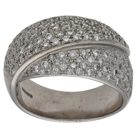 18ct White Gold 1.26ct Diamond Dress/Cocktail Ring Size Q