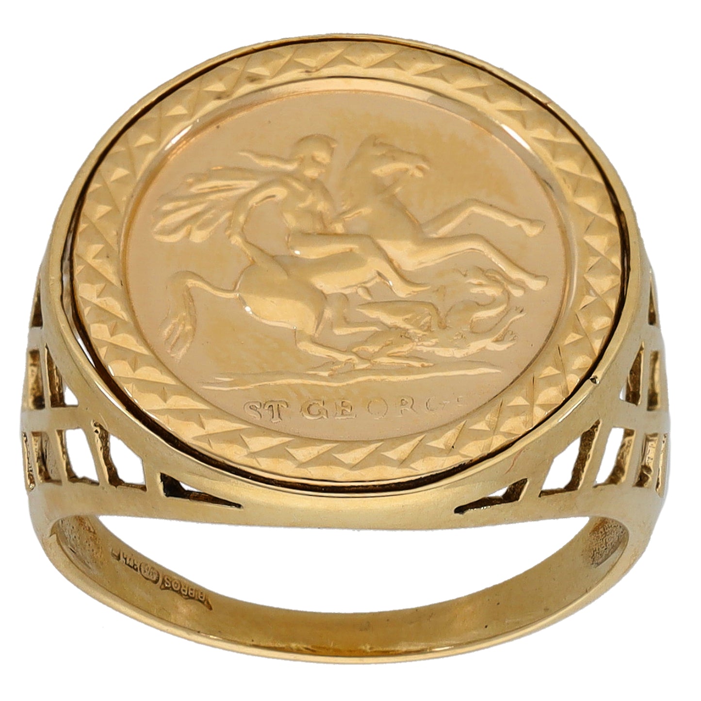 9ct Gold St George Ring Size N