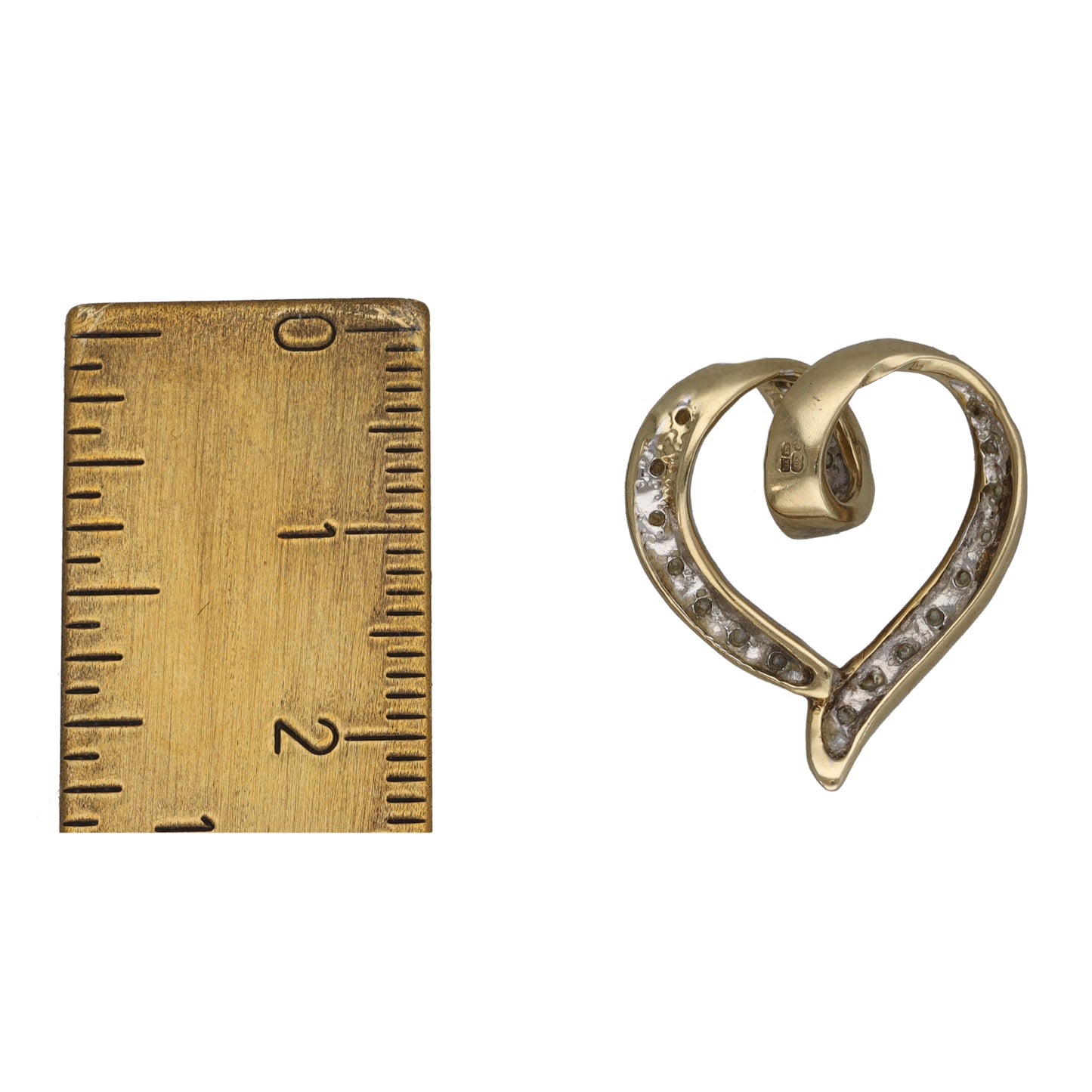 9ct Bicolour Gold 0.20ct Diamond Heart Pendant