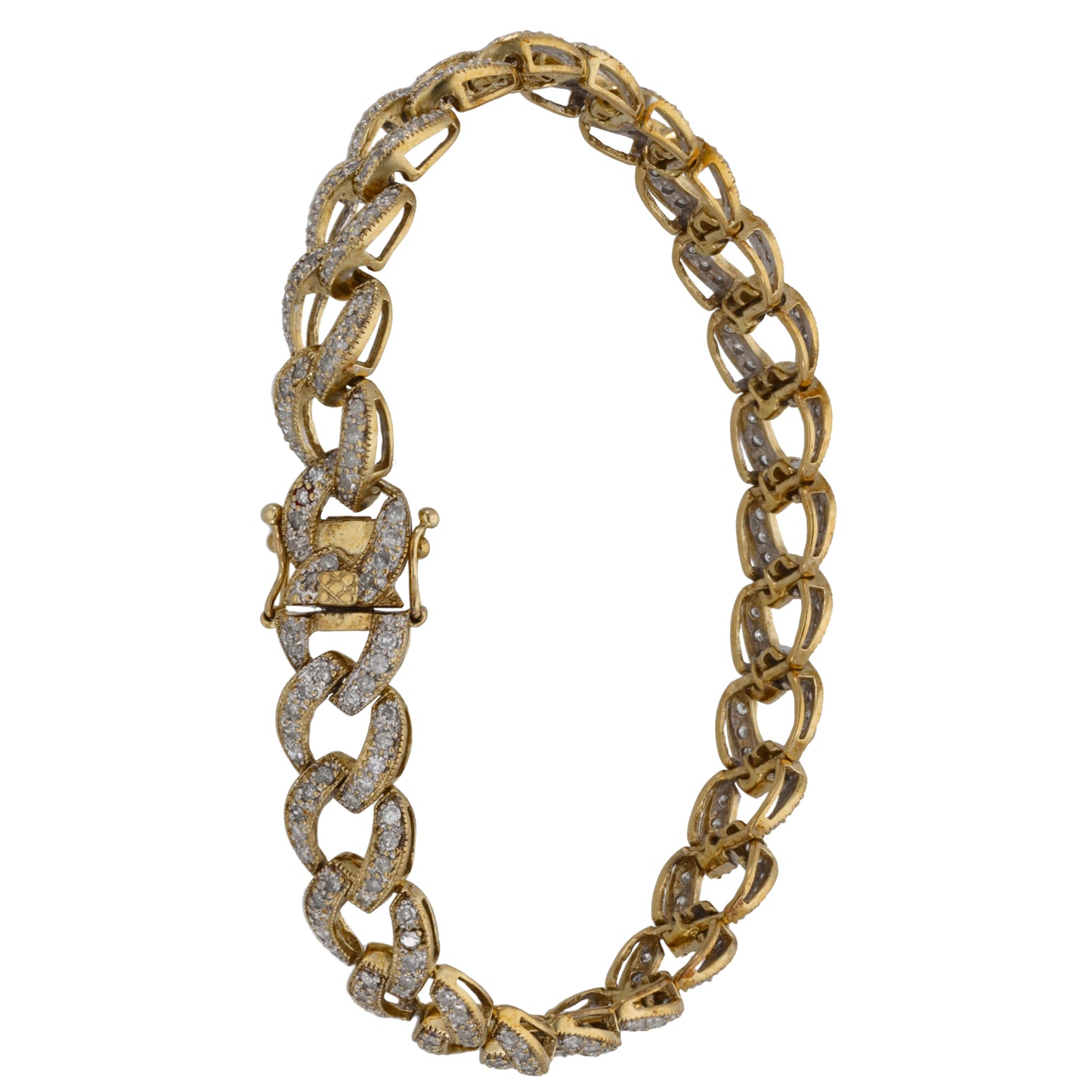 9ct Gold 2.80ct Diamond Fancy Stone Set Bracelet