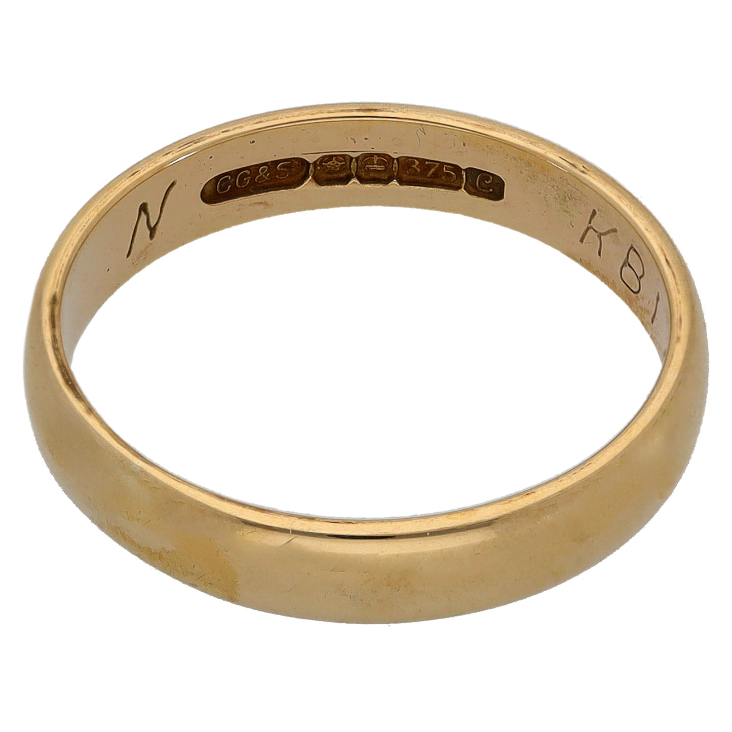 9ct Gold Plain Wedding Ring Size M