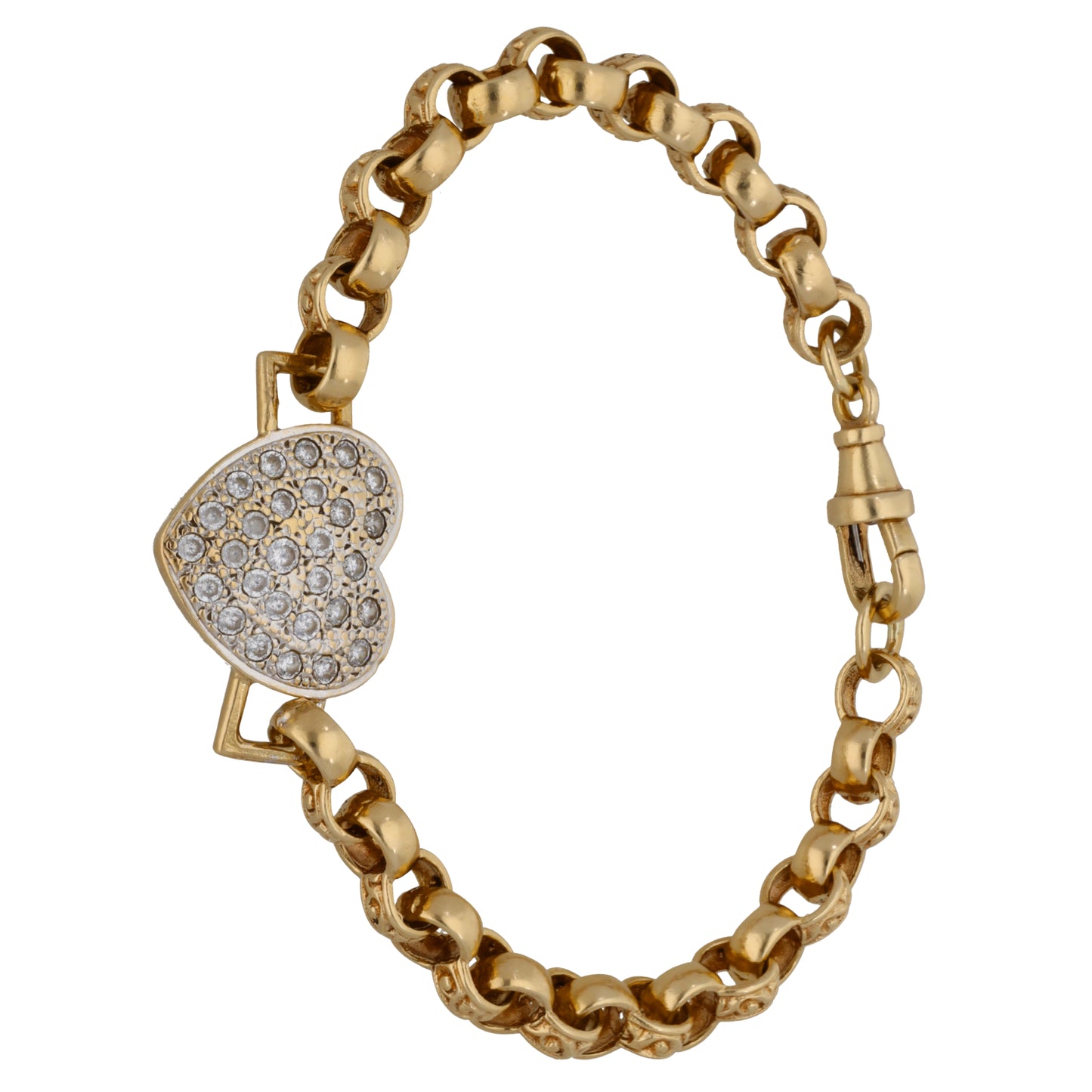 9ct Gold Cubic Zirconia Belcher Bracelet