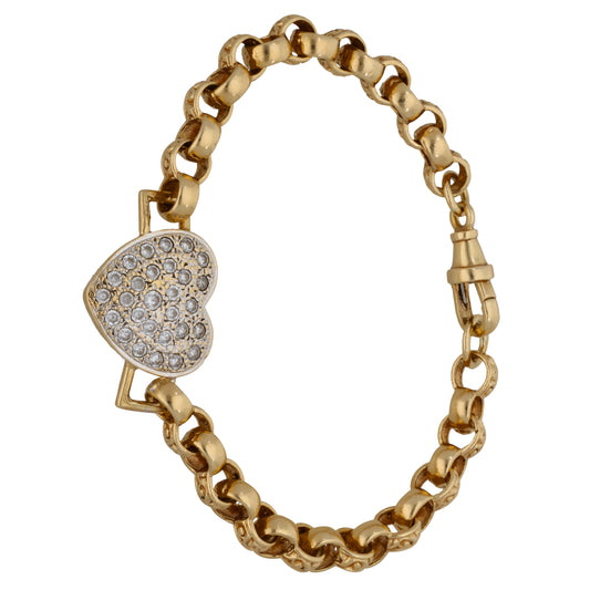 9ct Gold Cubic Zirconia Belcher Bracelet