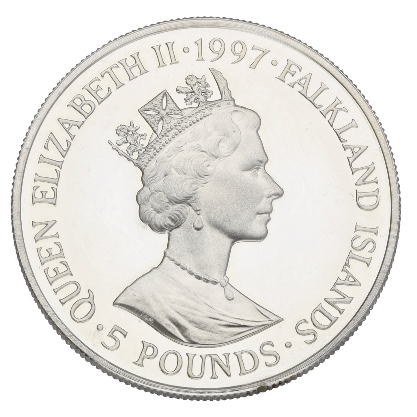 Sterling Silver Elizabeth & Phillip 50th Wedding Anniversary 5 Pounds Coin 1997