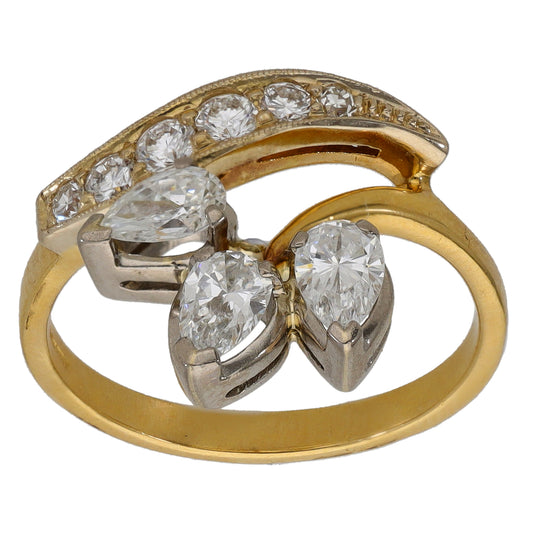 18ct Gold 0.92ct Diamond Dress/Cocktail Ring Size N