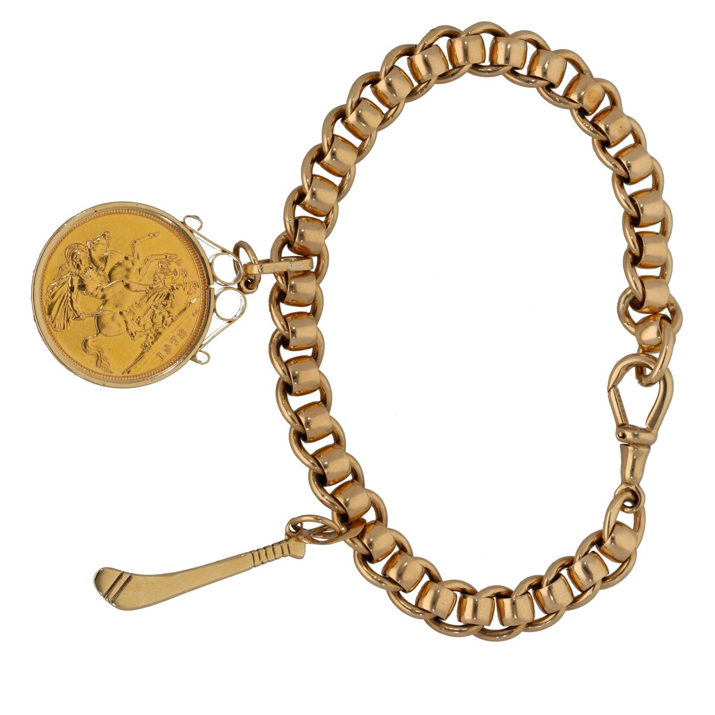 9ct Gold Single Full Sovereign Coin Bracelet