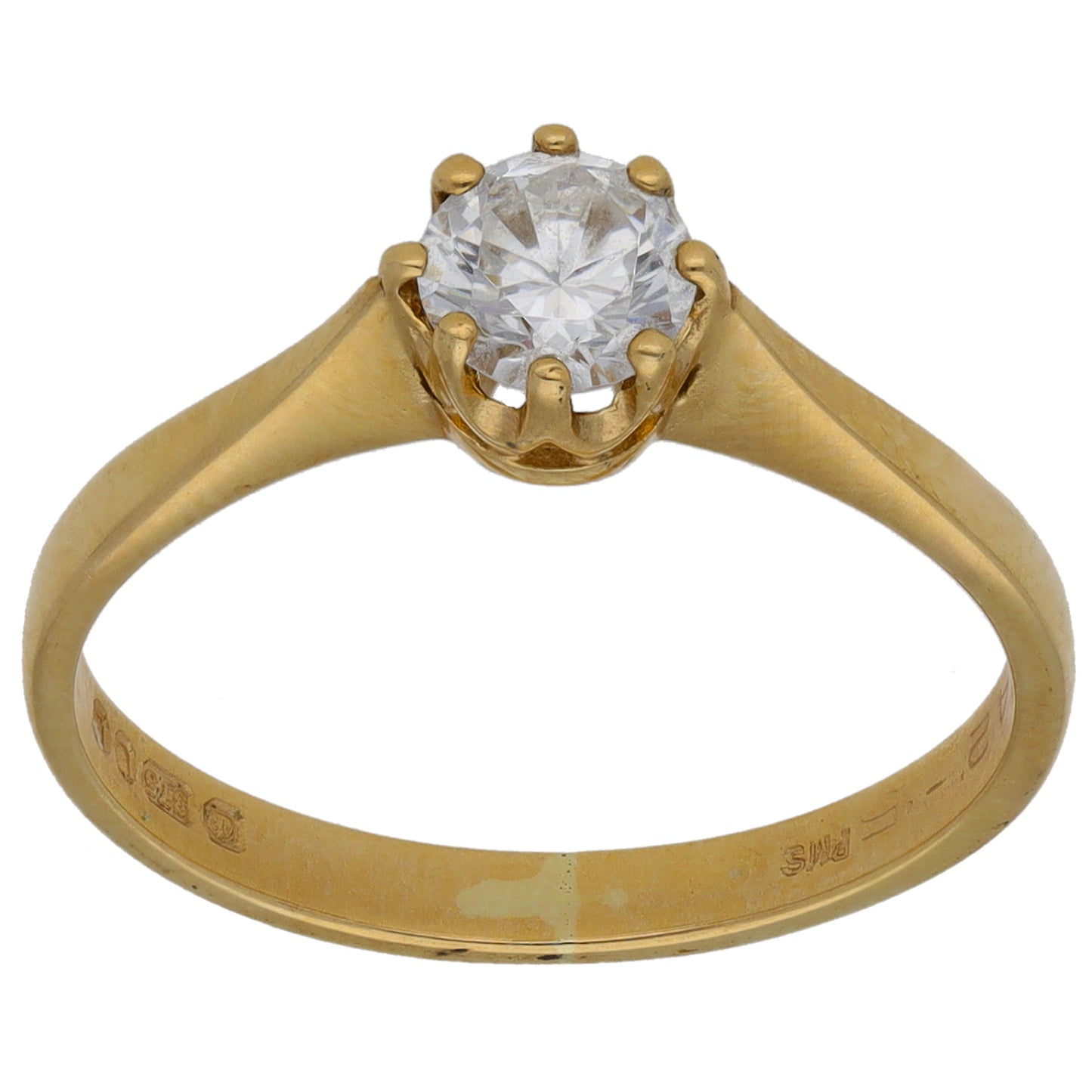 9ct Gold Cubic Zirconia Single Stone Ring Size L