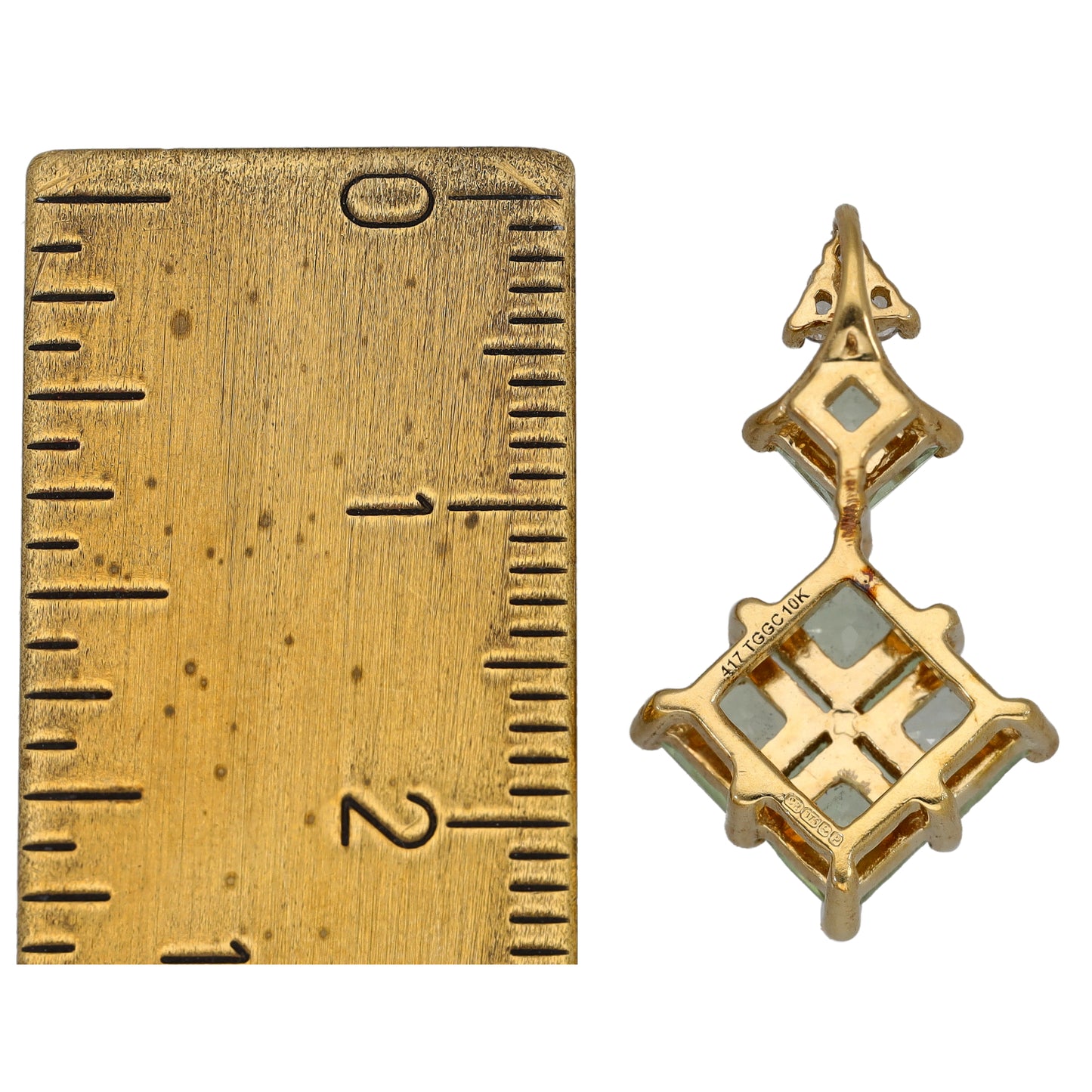 9ct Gold Diaspore & Imitation Dress/Cocktail Pendant
