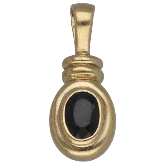 9ct Gold Sapphire Single Stone Pendant