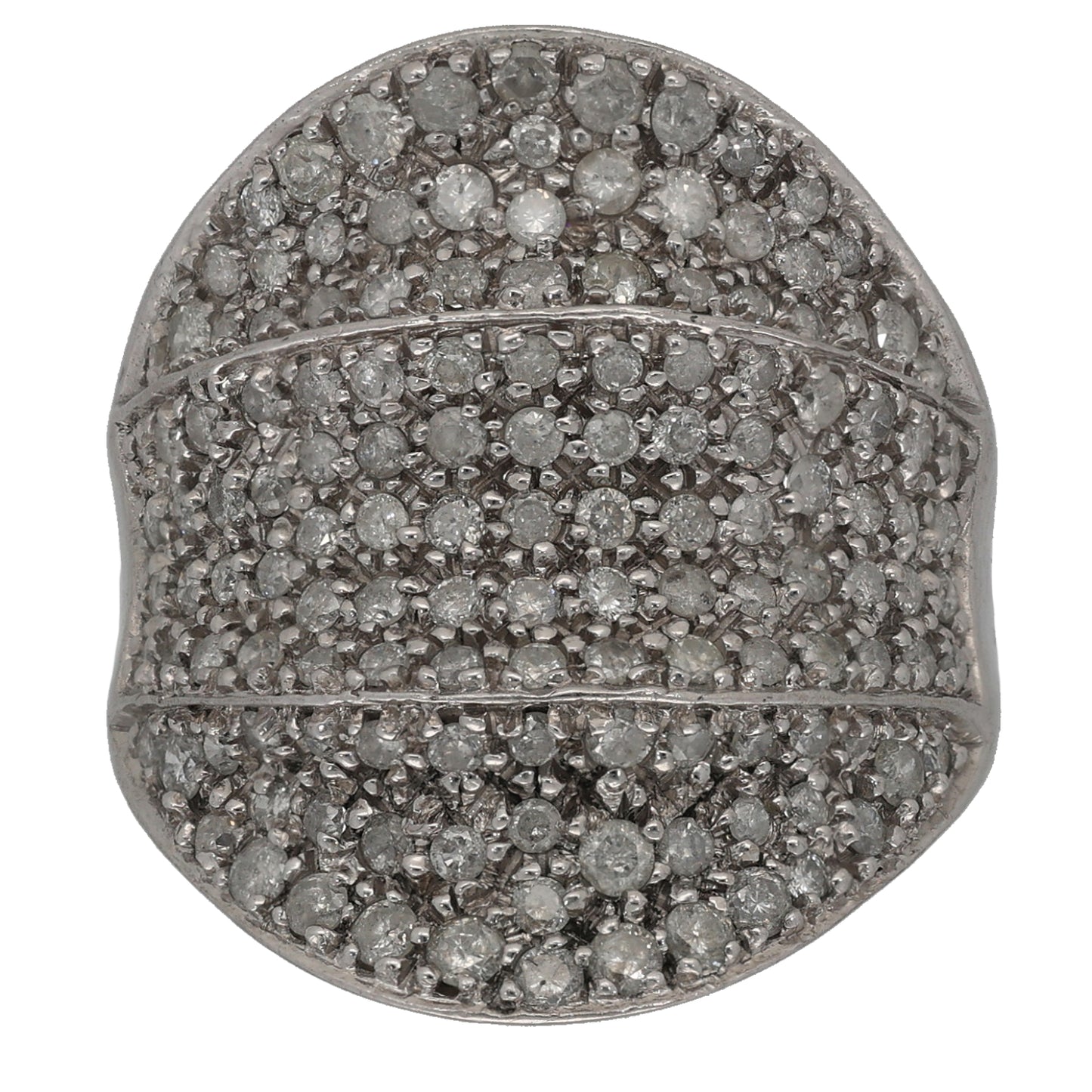 9ct White Gold 1.75ct Diamond Dress/Cocktail Ring Size O