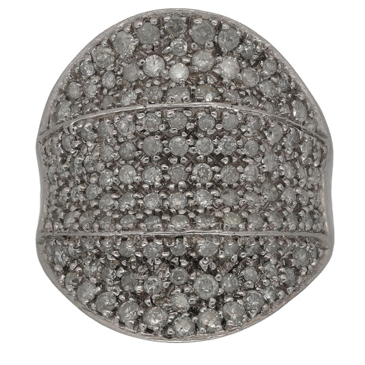 9ct White Gold 1.75ct Diamond Dress/Cocktail Ring Size O