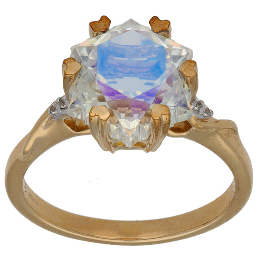 9ct Gold Coated Topaz & Sapphire Dress/Cocktail Ring Size N