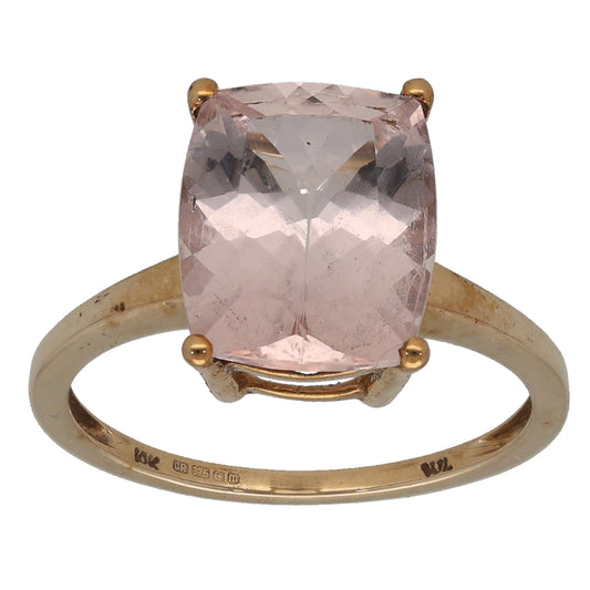 9ct Gold Morganite Single Stone Ring Size M