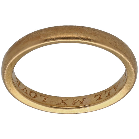 22ct Gold Plain Wedding Ring Size L