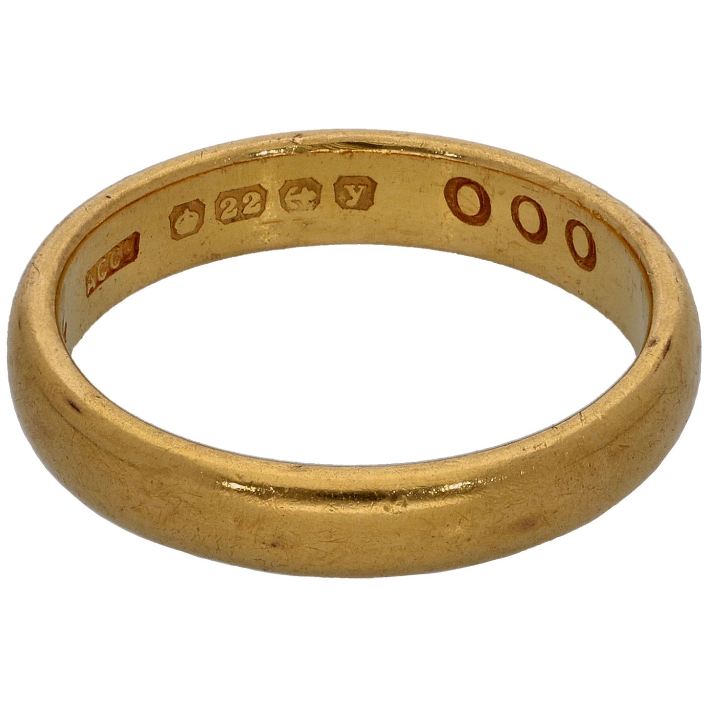 22ct Gold Plain Wedding Ring Size P