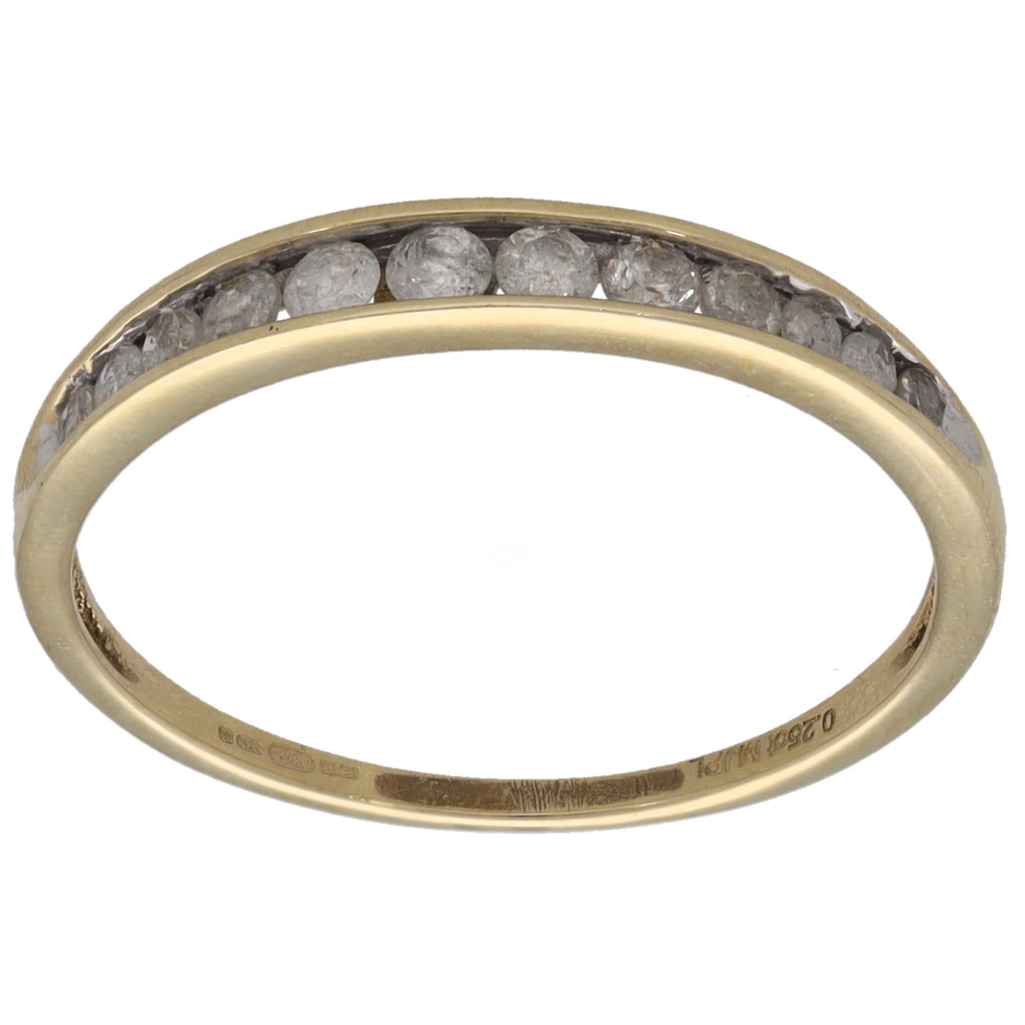 9ct Gold 0.25ct Diamond Half Eternity Ring Size L