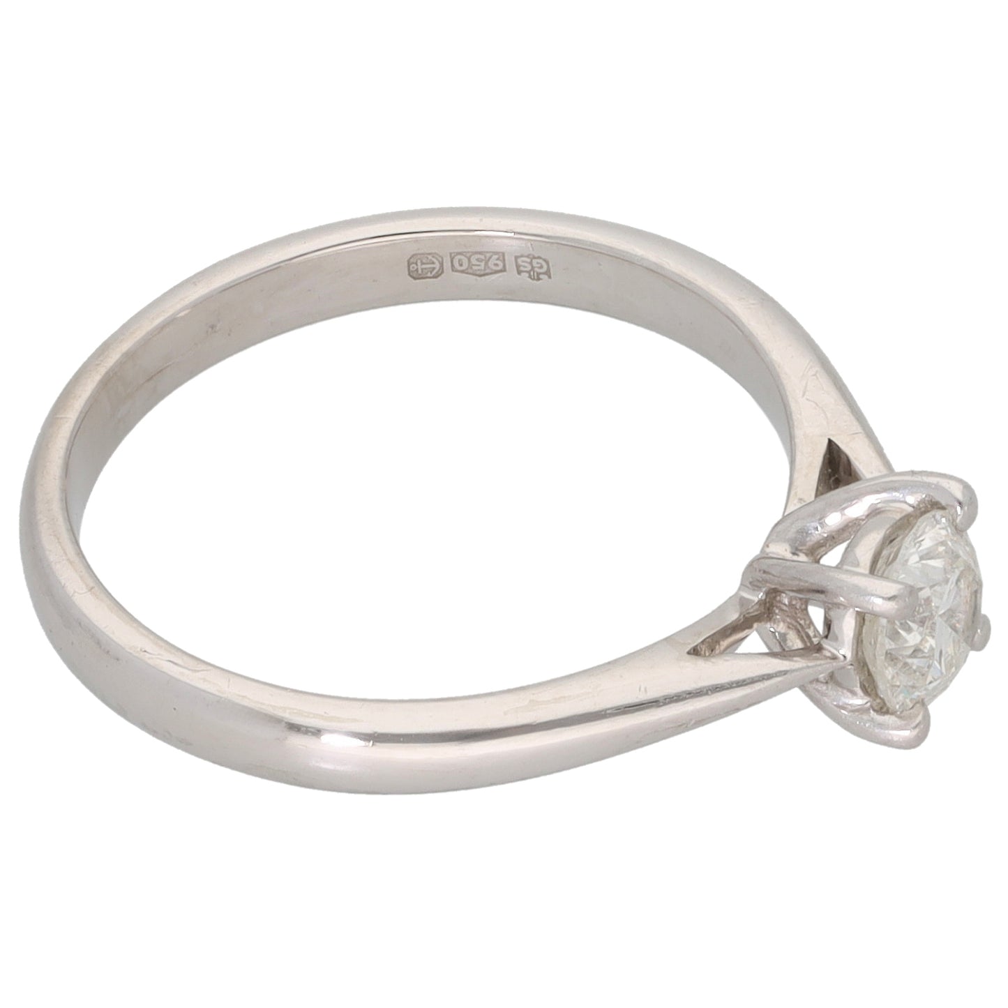 Platinum 0.35ct Diamond Solitaire Ring Size K