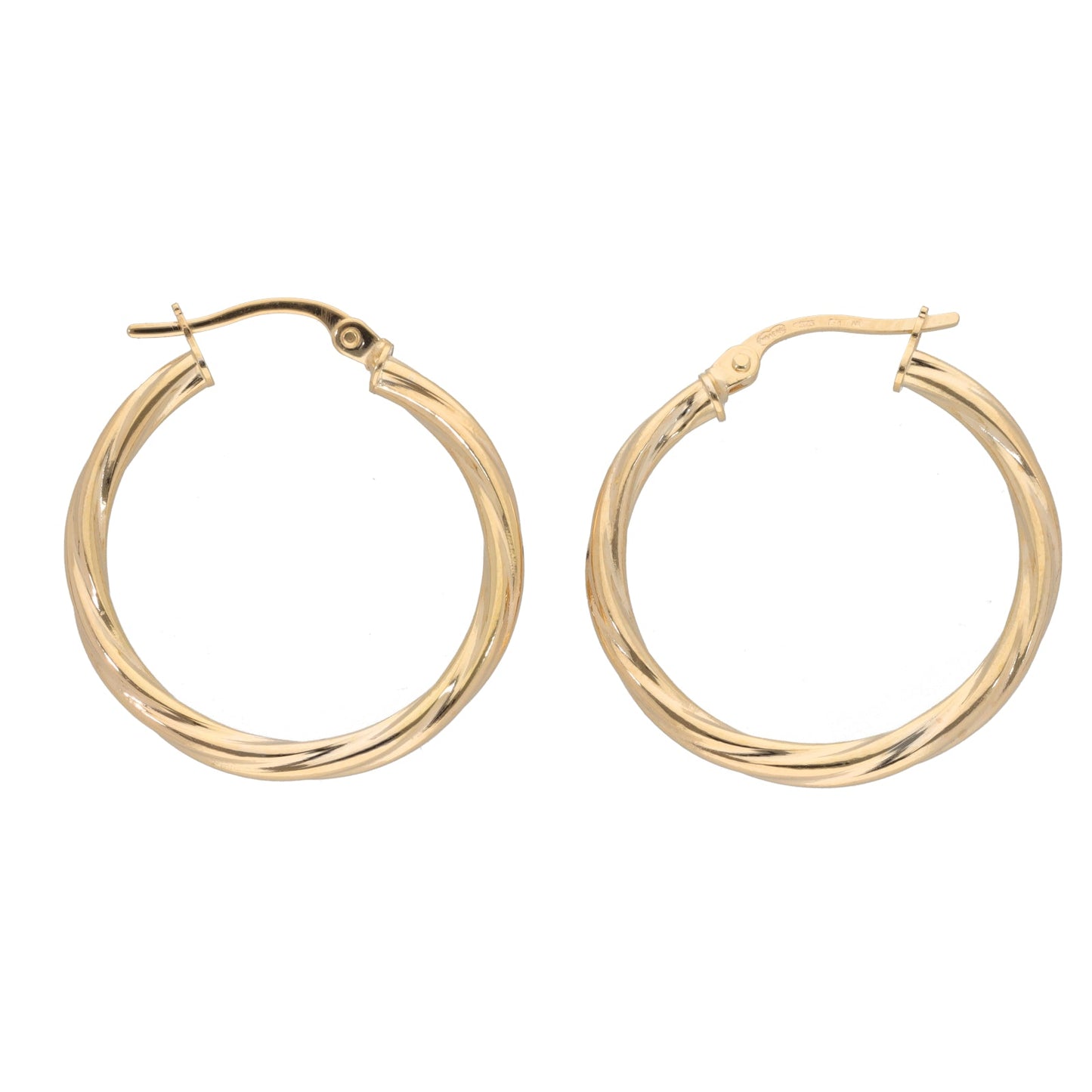 9ct Gold Twisted Hoop Earrings