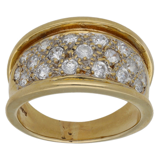 9ct Gold Cubic Zirconia Dress/Cocktail Ring Size P