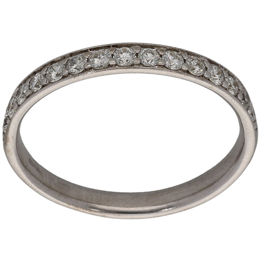 9ct White Gold 0.45ct Diamond Half Eternity Ring Size S