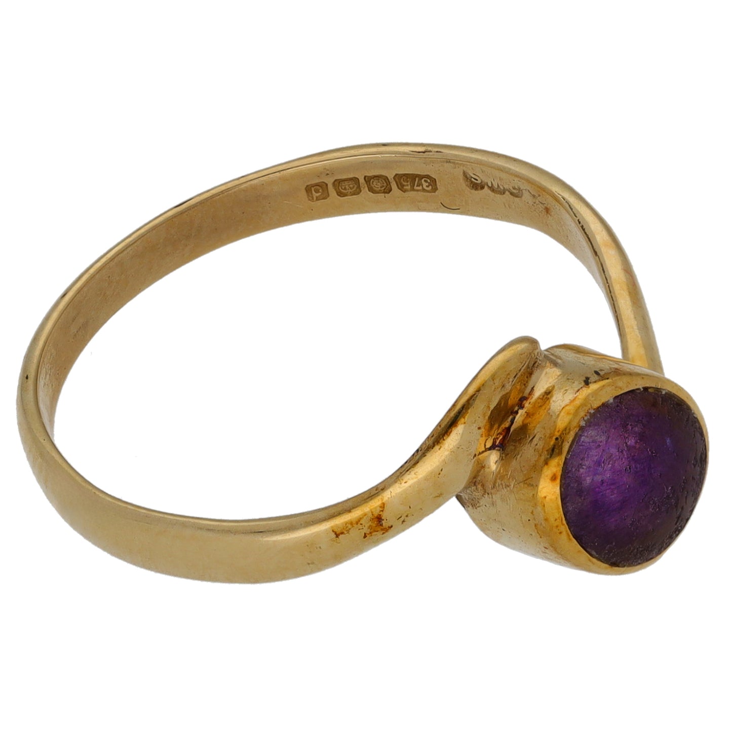 9ct Gold Imitation Gem Single Stone Ring Size O