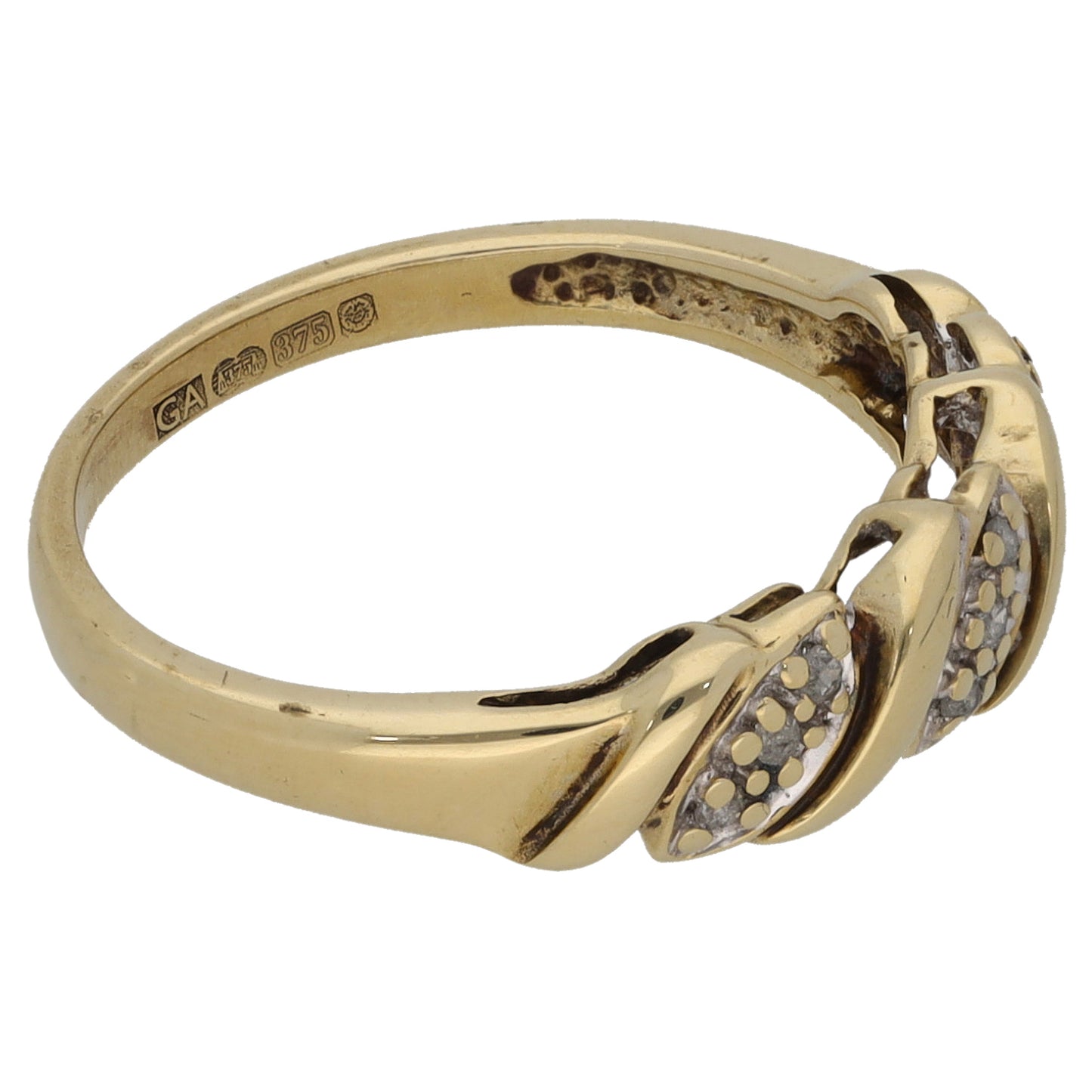 9ct Gold 0.045ct Diamond Dress/Cocktail Ring Size K