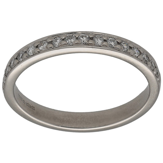 Platinum 0.16ct Diamond Half Eternity Ring Size L