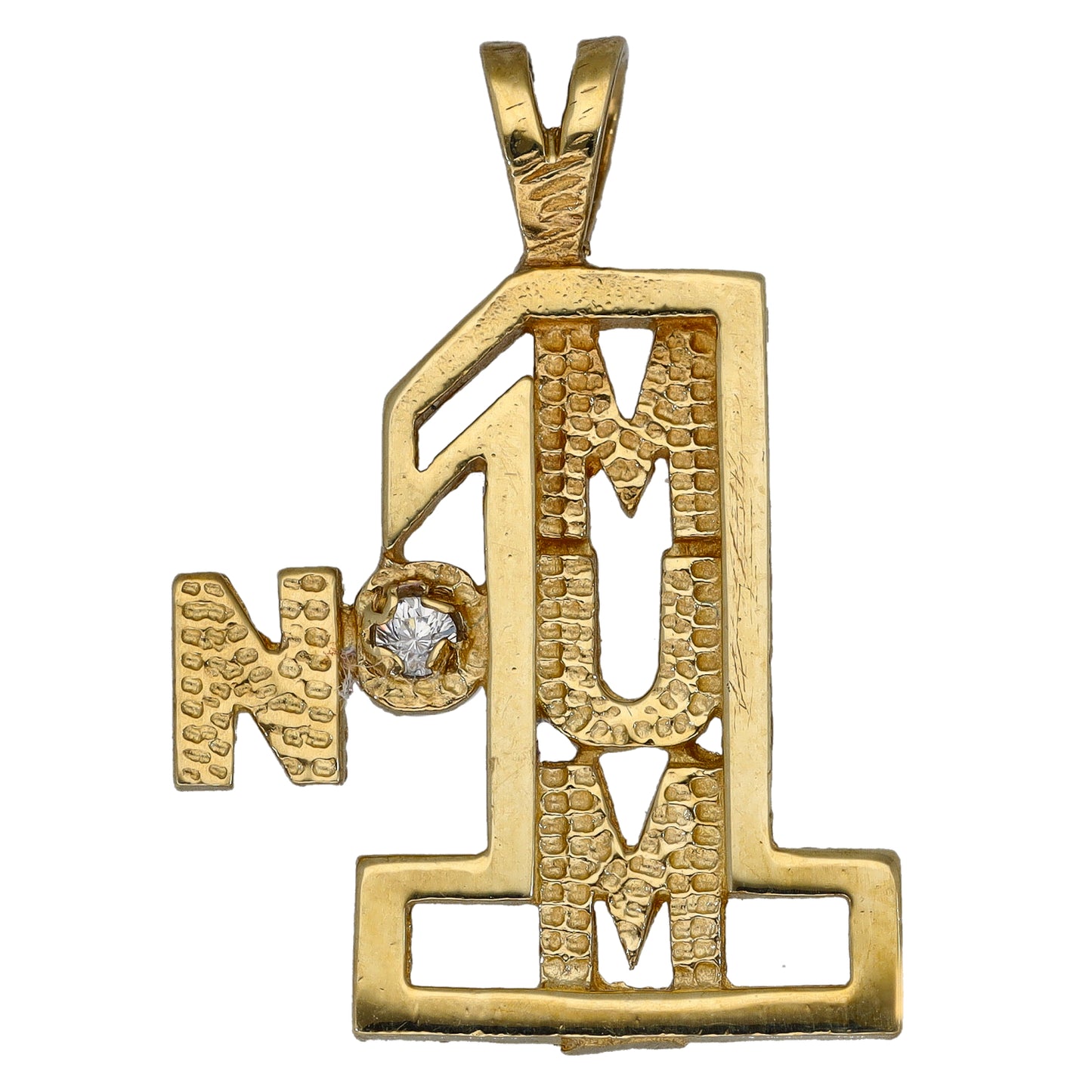 9ct Gold Cubic Zirconia Mum/Mother Pendant
