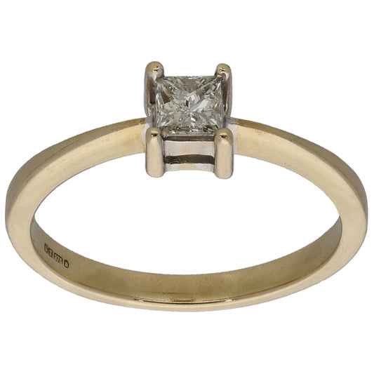 9ct Gold 0.25ct Diamond Solitaire Ring Size K