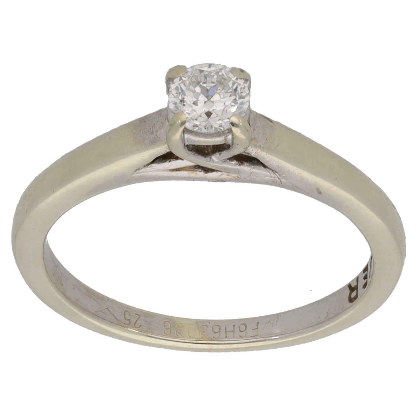 9ct White Gold 0.25ct Diamond Solitaire Ring Size M