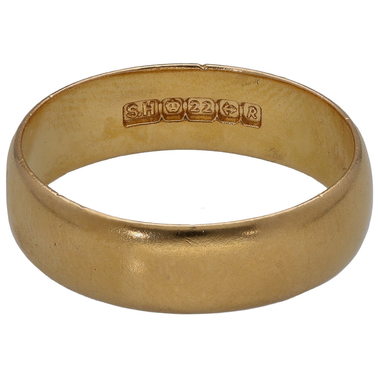 22ct Gold Plain Wedding Ring Size L