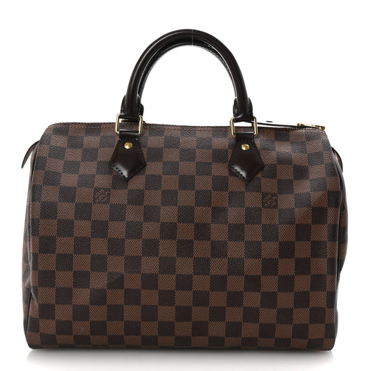Louis Vuitton Speedy 30 Damier Ebene Coated Canvas Tote Bag - Brown & Black