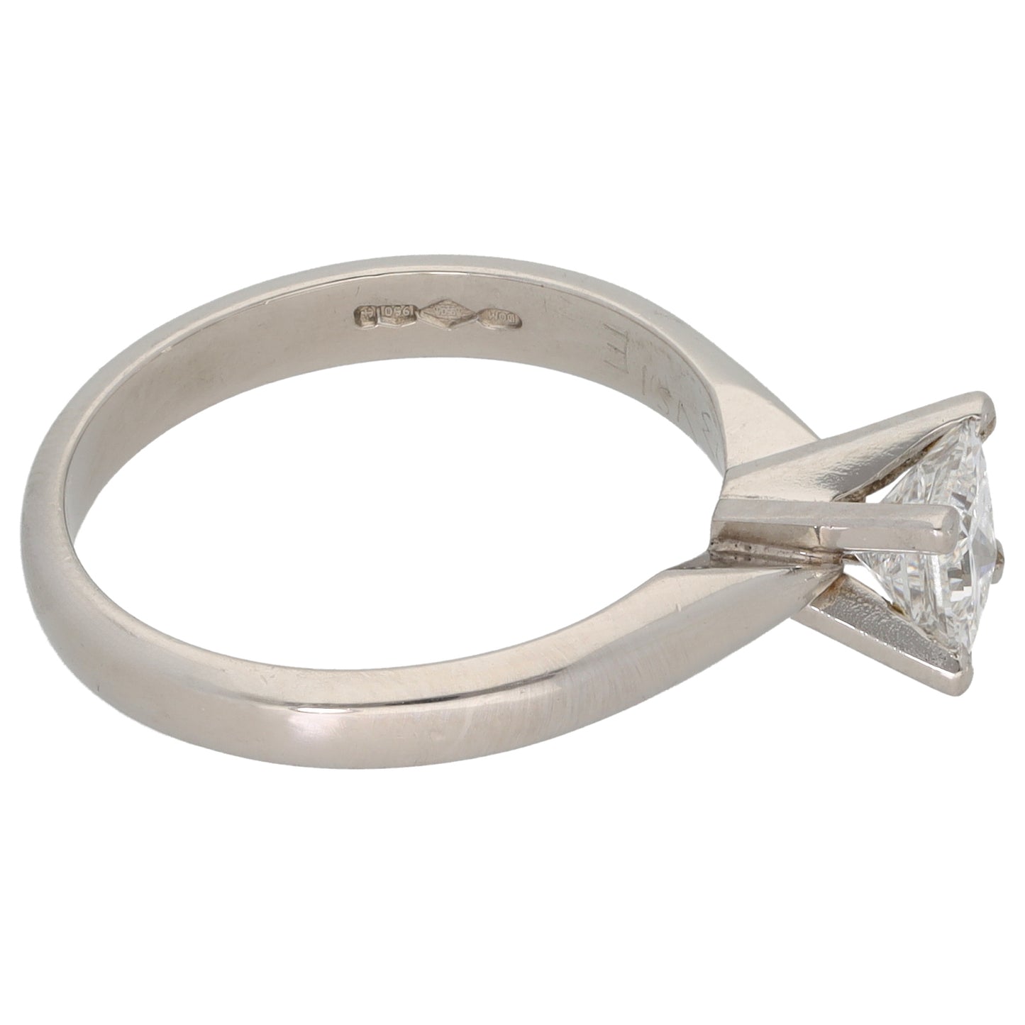 Platinum 0.73ct Diamond Solitaire Ring Size M
