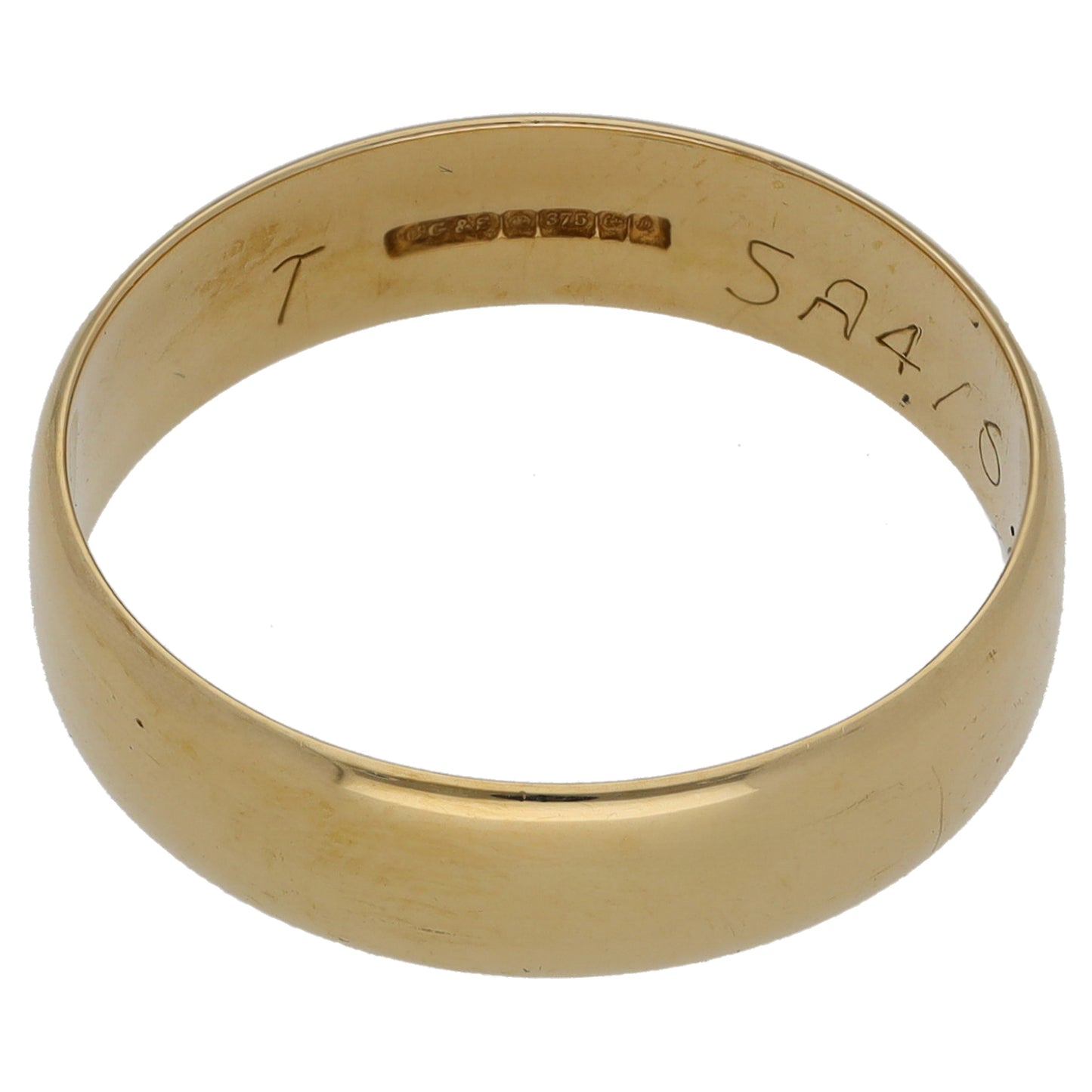 9ct Gold Plain Wedding Ring Size S