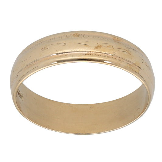 9ct Gold Plain Wedding Ring Size R