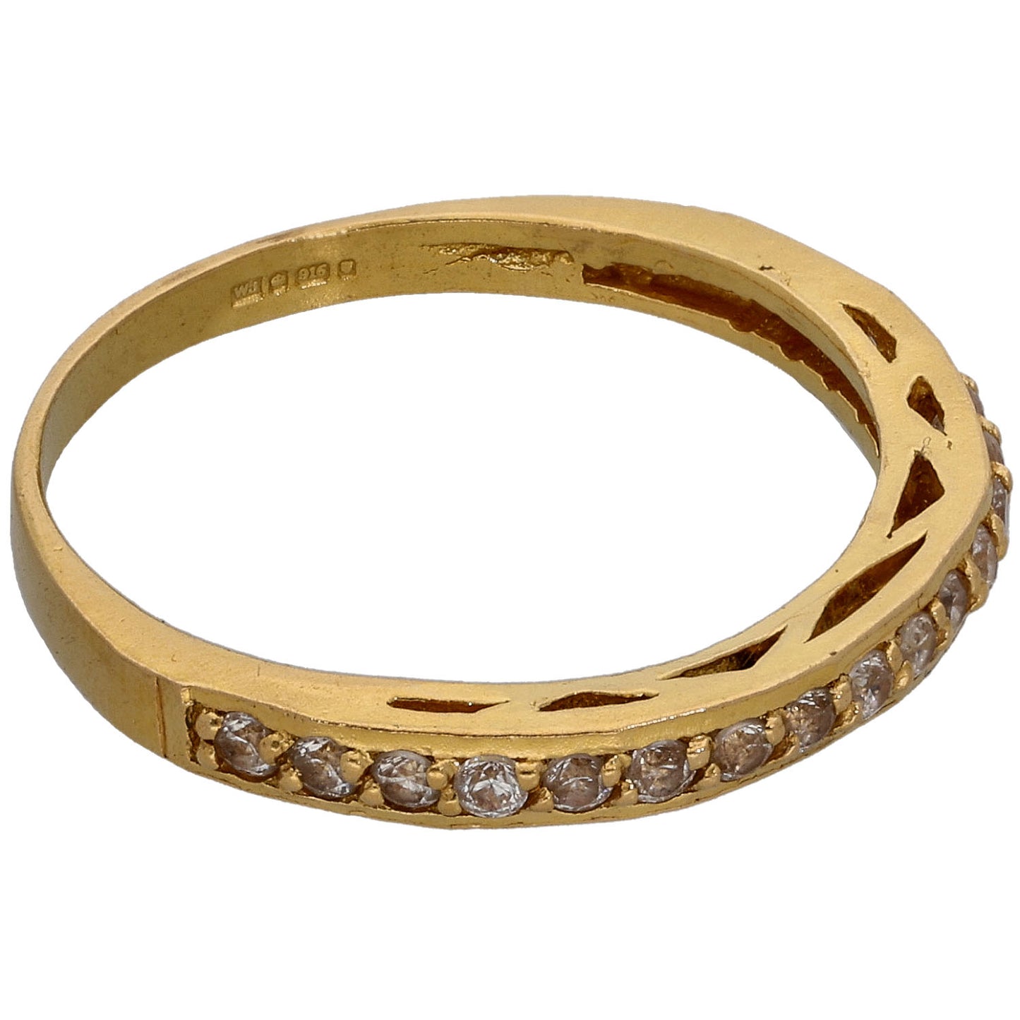 22ct Gold Cubic Zirconia Half Eternity Ring Size P