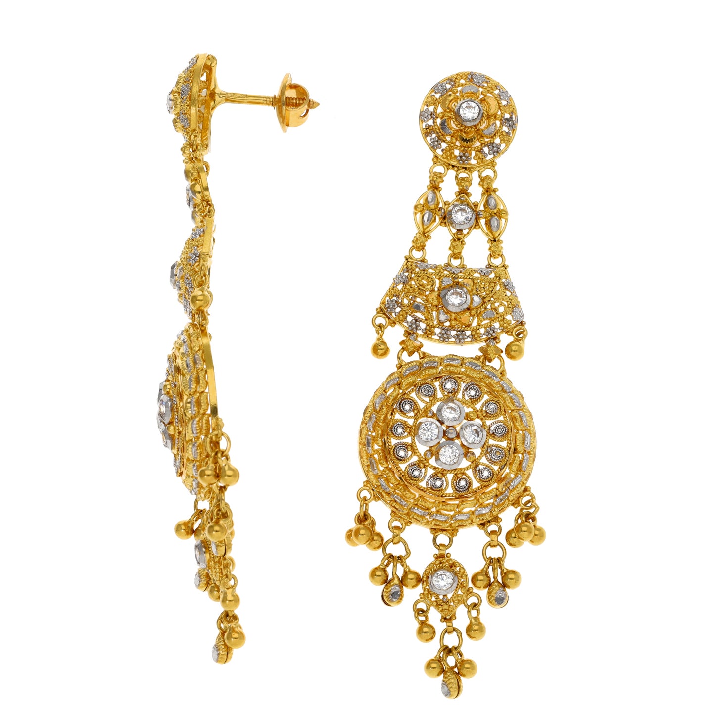 22ct Bi-Colour Gold Necklace, Earrings & Tikka Set of Jewellery